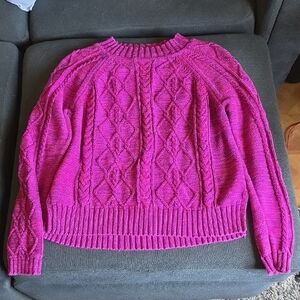Pink Cable Knit Sweater